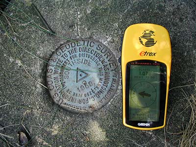 The marker and my GPS. Sorry for the poor quality of this image.