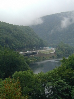 View of the Delaware River (and the highway) from Resort Point Overlook