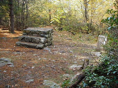 Stone steps that remain from the old fire lookout tower here.