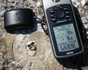 GPSr and the remains of the station mark.