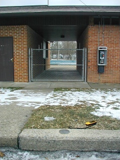 The entrance to the borough swimming pool.