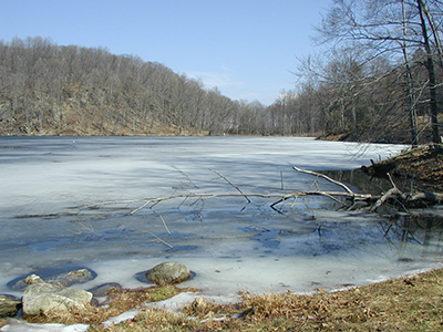 There's still some ice on the pond...