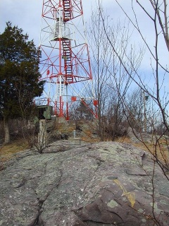 Eyelevel view of RM 1 set into the rock outcrop.