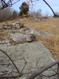 Eyelevel view of RM 2 on rock outcrop.