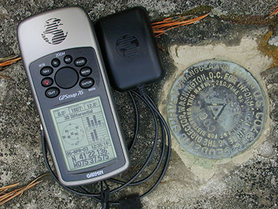 Close-up of the station mark.
