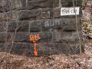 View #3 of south abutment and location of mark.