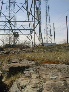 The area around RM1.The High Knob Fire Tower is visible in the background.