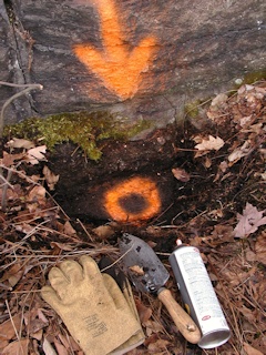 View #1 of the hole with the mark exposed.