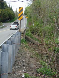 It was a tricky spot, but at least I wasn’t hit by a car, and I didn’t slide down into the creek.