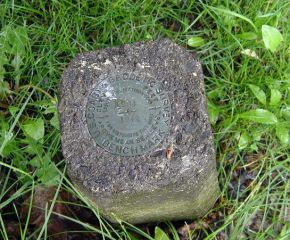 The marker on its post.