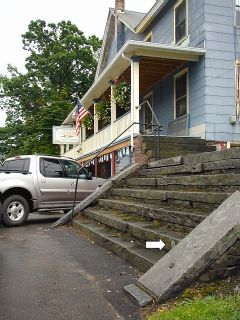 The steps with Rohman’s Historic Tavern in the background.