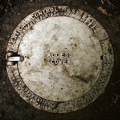 Eyelevel view of the mark with the hatch closed.