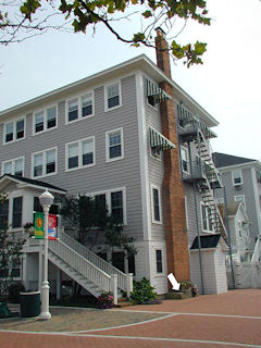 The Atlantic Hotel and chimney, looking southeast from Somerset Street.