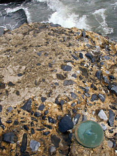 The seawall is eroding.