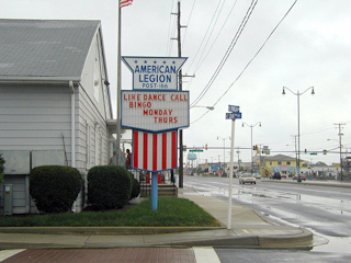 Looking south at the American Legion Post and Philadelphia Avenue.