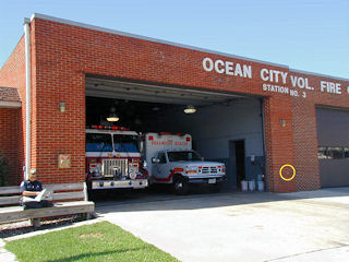 Station Number 3. The mark is circled. Also shown is the helpful firefighter.