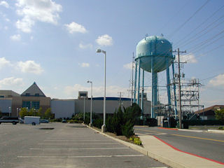 The tank, with the Convention Center on the left. Looking west along 41st Street.