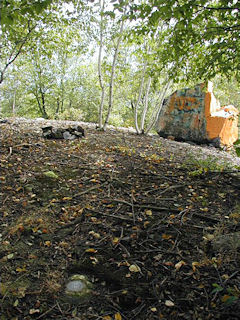 Looking SE toward the yellow-orange boulder.