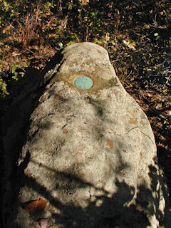 Eyelevel view of reference mark and surroundings.