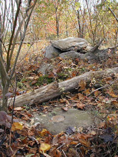 Looking from the station toward the old rock cairn.