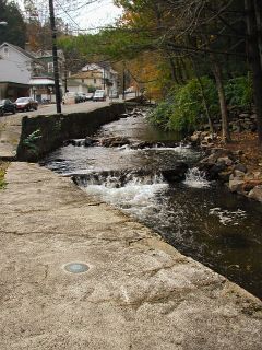 View to the southwest, showing Mauch Chunk Creek and West Broadway.