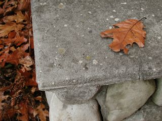 Close-up view showing no sign of a chiseled cross.