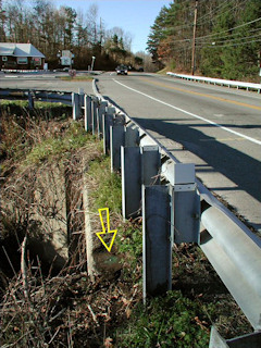 View, facing northwest along Rt. 206, mark indicated.