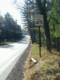 Looking south along Route 402.