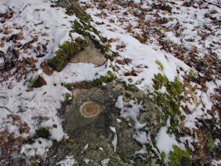 Eyelevel view of U 234 on the boulder.