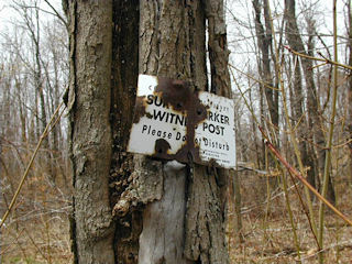 Close-up view of witness sign.