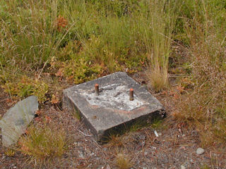 Eyelevel view of one of the concrete footings.