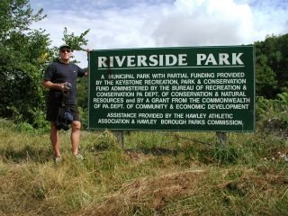 Rich at entrance to the park and the trailhead.