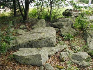 Looking at the triangle boulder from the south.