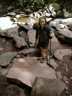 Zhanna near the base of the lower falls.