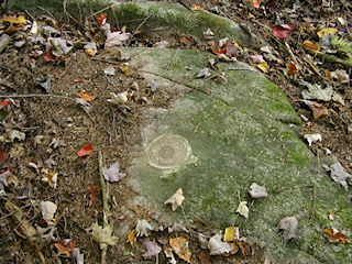 Eyelevel view of H 234 on the boulder.