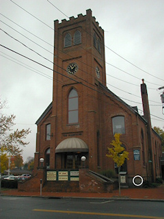 This old church is now a commercial plaza.