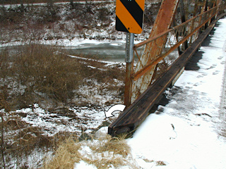 The northeast corner of the west bridge pier is indicated.