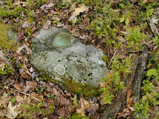 The small boulder still projects several inches above the ground. The bright blue disk was easy to spot. It’s in good condition.