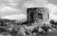 The stone tower in a vintage postcard