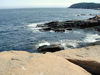 Looking out to sea to the south, with Otter Cliffs in the background.