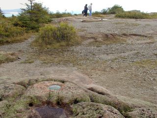 The general area near the station mark.