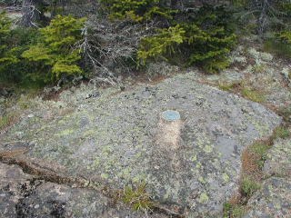 Eyelevel view of disk in bedrock.