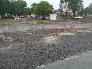 Site of NGS Tidal Bench Mark Disk 841 3320 TIDAL 6. New seawall in June 2005, no sign of the mark.