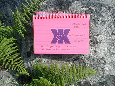 Stamping in, and writing a brief note