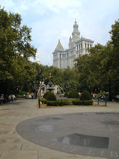 A view from nearby City Hall Park.