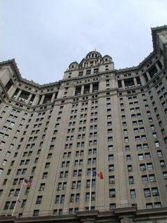 The building embraces the city and the sky at once.