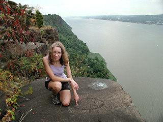 Looking N; Zhanna near edge of cliff!