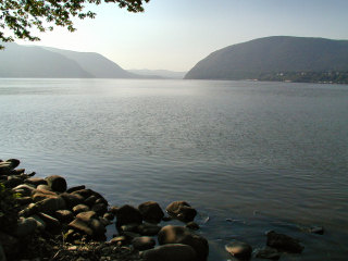 Storm King Mountain as seen from Plum Point: Intimidating even from a distance.