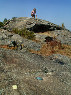 Zhanna indicates the station mark, seen from RM 1.