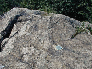 Eyelevel view of station mark disk.